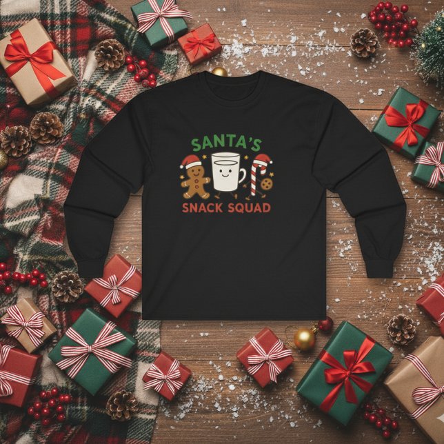Santa Snack Squad Langarmshirt T-Shirt (Von Creator hochgeladen)