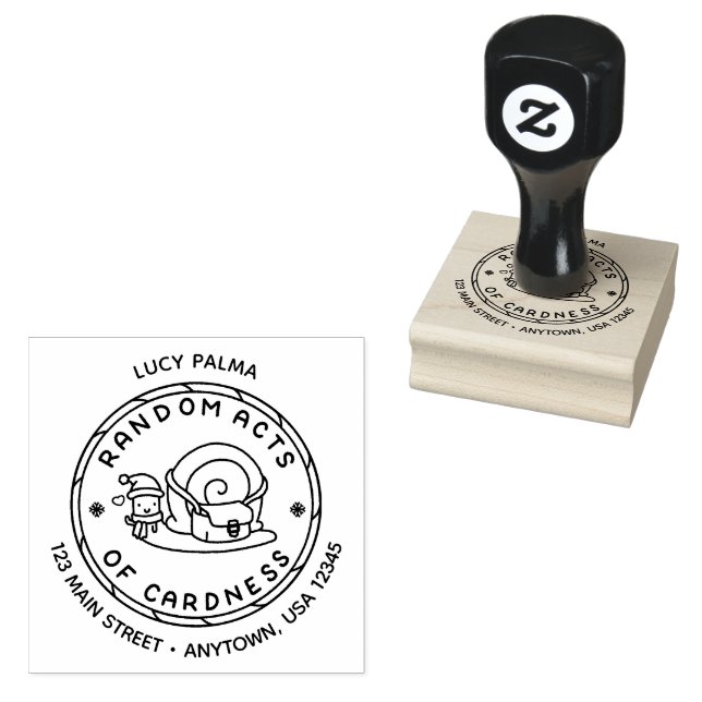 Santa Snail Random Acts of Cardness Logo Briefmark Gummistempel (Stempel)
