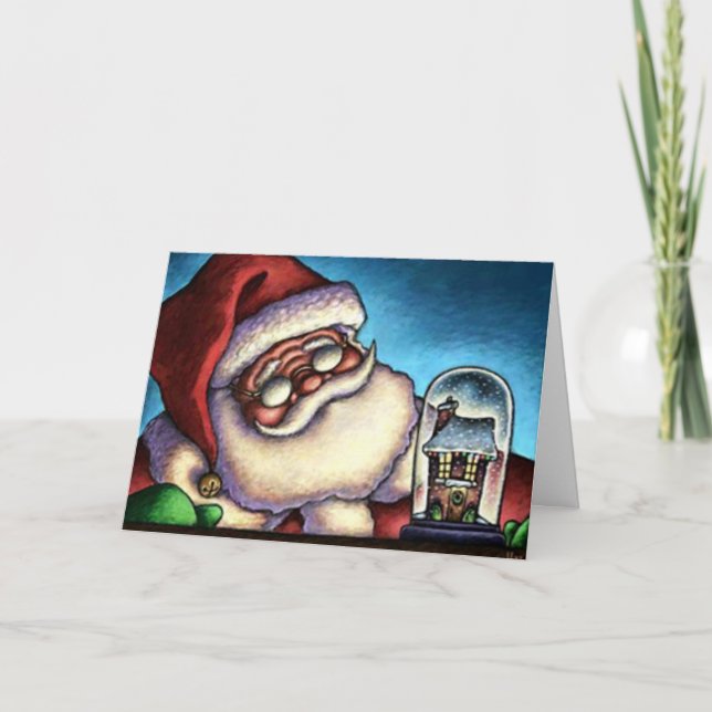 santa_sno_globe feiertagskarte (Vorderseite)