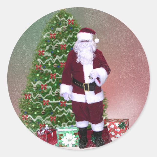 Santa Snow Globe Aufkleber (Vorderseite)