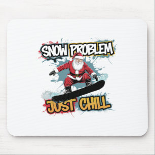 Santa Snowboarding Graphic T-Shirt Bold Streetwear Mousepad