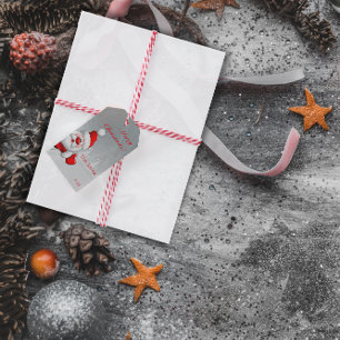 Santa Snowflake minimalistischer roter Brief Gesch Geschenkanhänger