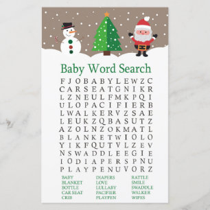 Santa,Snowman Baby Shooter Word Search Game