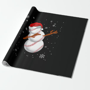Santa Snowman Baseball Schlupfloch Geschenkpapier