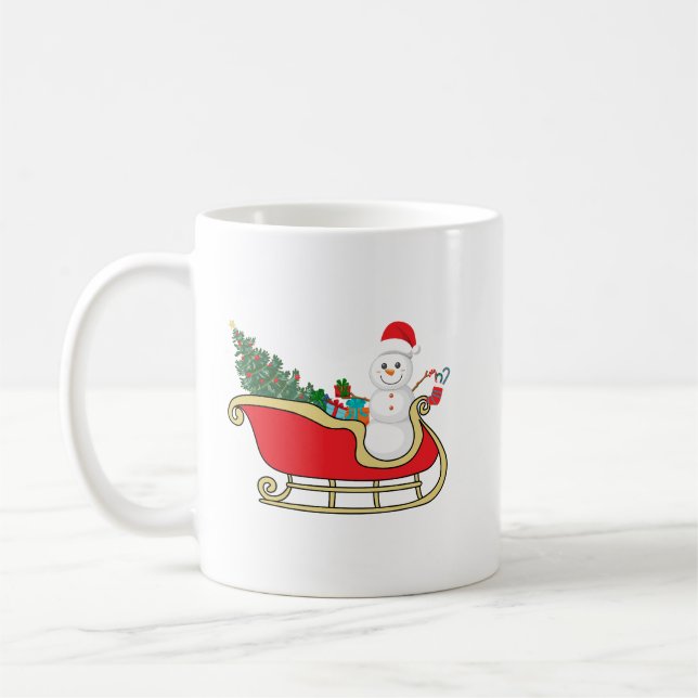 Santa snowman distributing gifts kaffeetasse (Links)