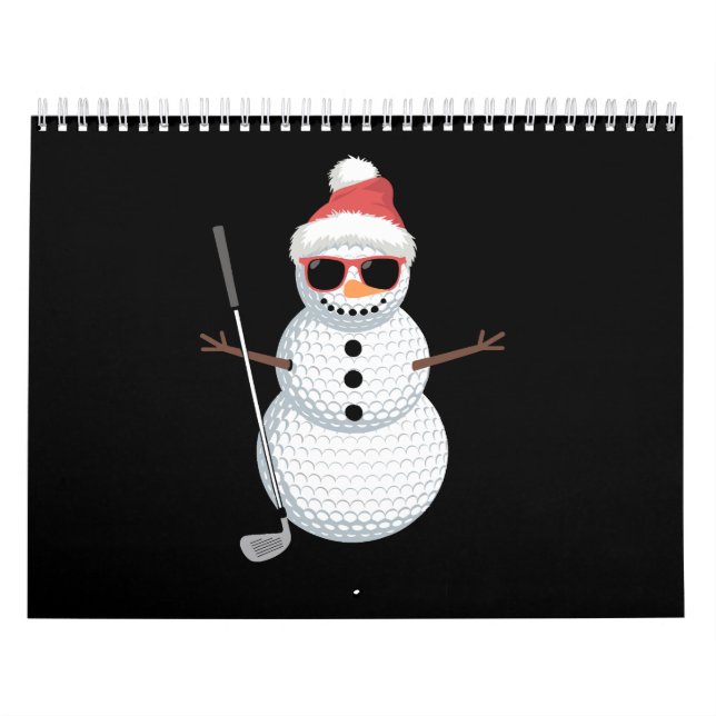 Santa Snowman Golf Ball Christmas Golfer Gift  Kalender (Titelbild)