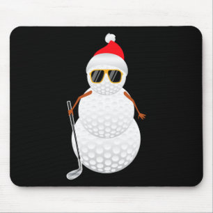 Santa Snowman Golf Ball Weihnachts Golfer Geschenk Mousepad