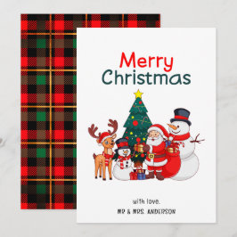 Santa Snowman Reindeer Festival Frohe Weihnachten