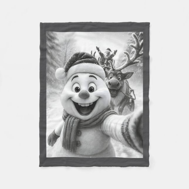 Santa Snowman Reindeer Taking A Selfie Photo Chris Fleecedecke (Vorderseite)