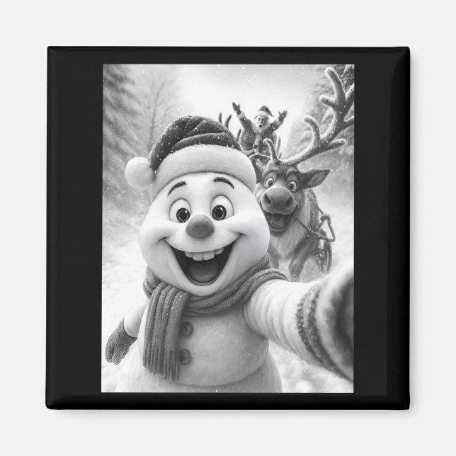 Santa Snowman Reindeer Taking A Selfie Photo Chris Magnet (Vorne)