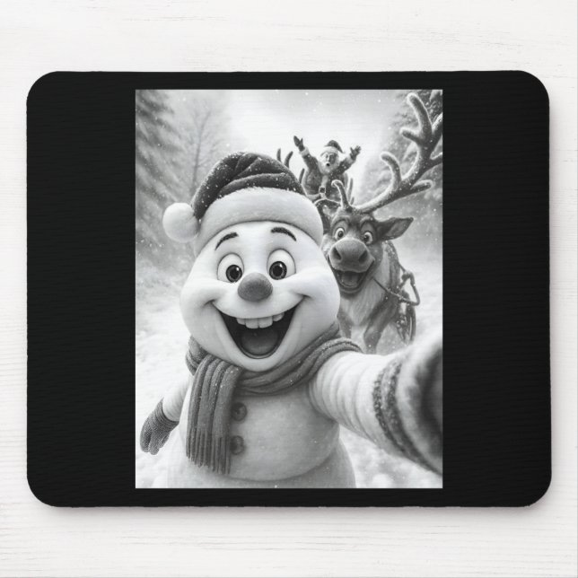 Santa Snowman Reindeer Taking A Selfie Photo Chris Mousepad (Vorne)