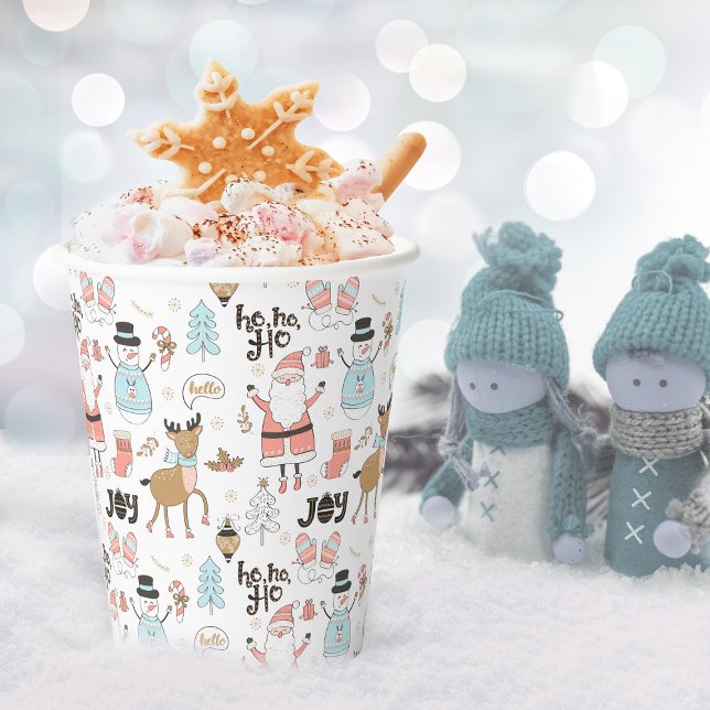 Santa, Snowman, Rentiermuster ID559 Pappbecher (Von Creator hochgeladen)