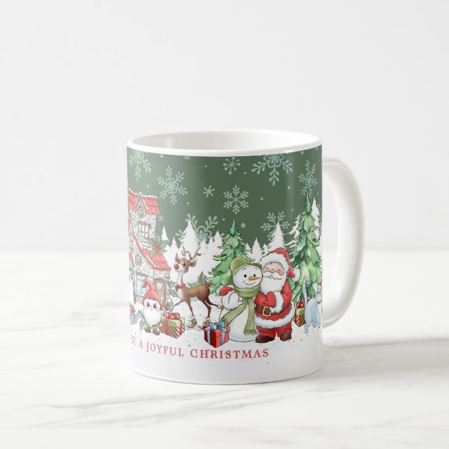 Santa Snowman Rudolph Cat Tasse (VorderseiteRechts)