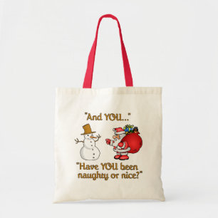 Santa & Snowman-Tasche - wählen Sie Stil & Farbe Tragetasche