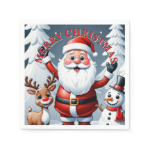 Santa, Snowman und Ralph der Reindeer Urlaub