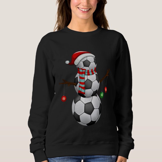 Santa Snowman Xmas gibt Funny Player Soccer Chris Sweatshirt (Vorderseite)