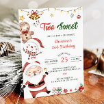 Santa Snowman Zwei süße Weihnachtsfeier Geburtstag Einladung<br><div class="desc">Weihnachtsmann Einladung zu Weihnachten</div>