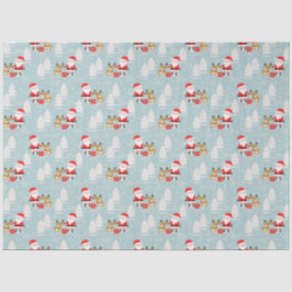 Santa, Snowmen, Rudolph und Presentext Seidenpapier