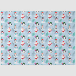 Santa, Snowmen und Geschenke Seidenpapier