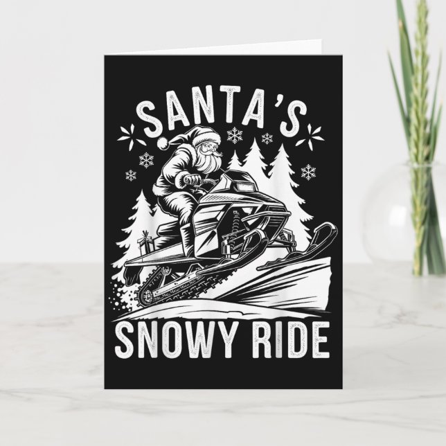 Santa Snowmobile Riding Snowmobiling Christmas  Karte (Vorderseite)
