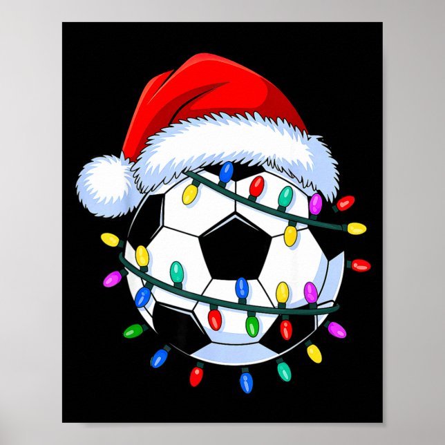 Santa Soccer Ball Christmas Soccer  Poster (Vorne)