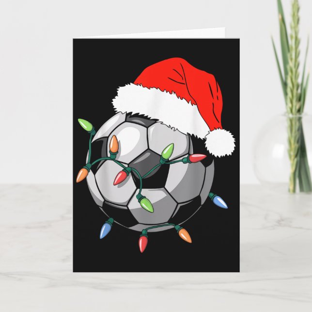 Santa Soccer Ball Shirt Men Youth Boys Christmas P Karte (Vorderseite)