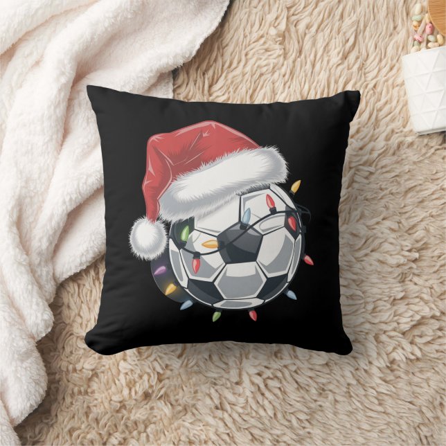 Santa Soccer Ball Sport Weihnachtsspielerin Kissen (Decke)