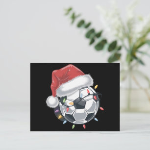 Santa Soccer Ball Sport Weihnachtsspielerin Postkarte