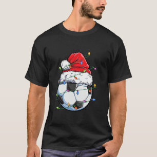 Santa Soccer Ball Sportdesign Weihnachtsball P T-Shirt