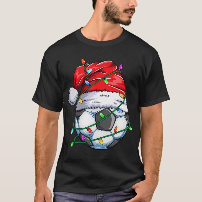 Santa Soccer Ball Sportdesign - Weihnachtssoccer T-Shirt (Vorderseite)