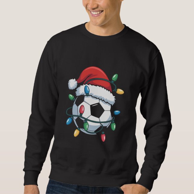 Santa Soccer Ball Sports Christmas Soccer Player Sweatshirt (Vorderseite)