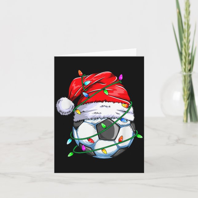 Santa Soccer Ball Srts Design- Christmas Soccer Pl Karte (Vorderseite)