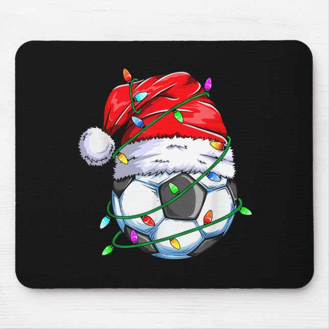 Santa Soccer Ball Srts Design- Christmas Soccer Pl Mousepad (Vorne)