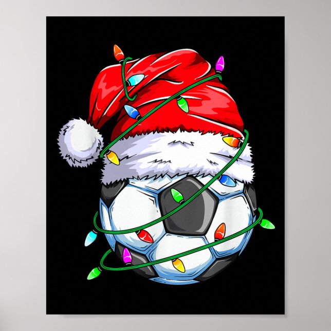 Santa Soccer Ball Srts Design- Christmas Soccer Pl Poster (Vorne)