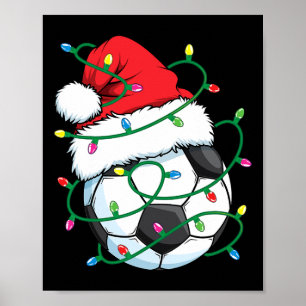 Santa Soccer Sports Ball Männer Weihnachten Weihna Poster