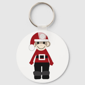 Santa Sock Monkey Schlüsselanhänger
