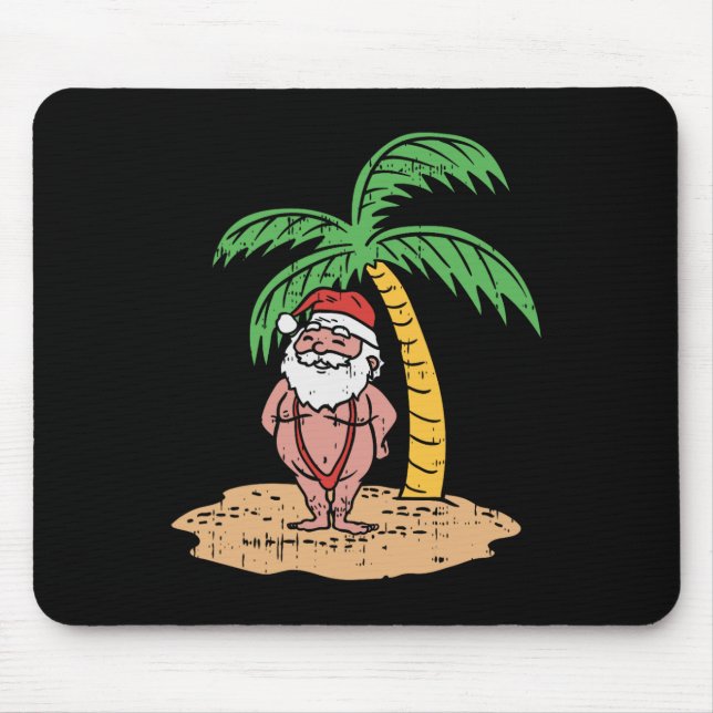 Santa-Sommer-Schwimmanzug Lustiges Weihnachten im  Mousepad (Vorne)