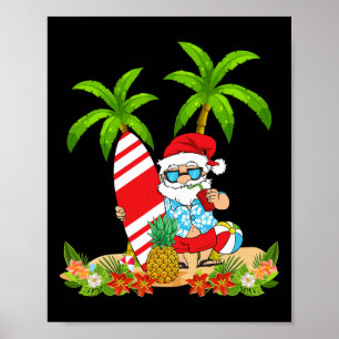 Santa Sommer Surfing Weihnachten im Juli Strandurl Poster
