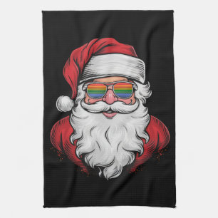 Santa-Sonnenbrille Pride Weihnachten Pyjama X-mas  Geschirrtuch