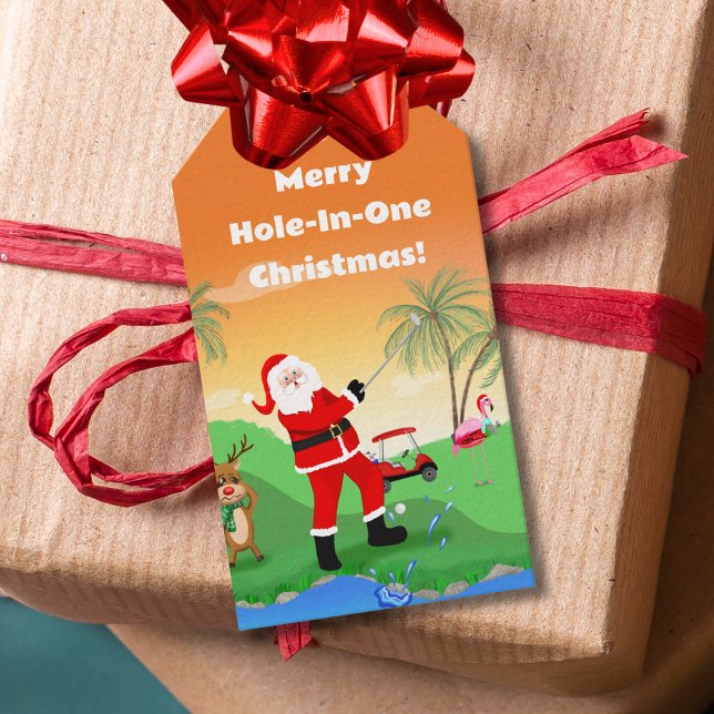 Santa Spielen in Florida Golf Geschenkanhänger (Von Creator hochgeladen)