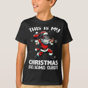 Santa spielt American Football, das ist mein Weihn T-Shirt