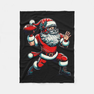 Santa spielt American Football Weihnachten Frauen Fleecedecke