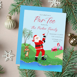 Santa spielt aus dem Wasser mit Martini-Party Einladung