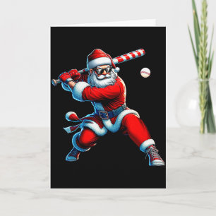 Santa spielt Baseball Männer Jungen Weihnachten Ba Karte