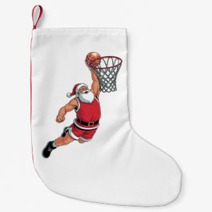 Santa spielt Basketball Weihnachten Sportliebhaber Kleiner Weihnachtsstrumpf