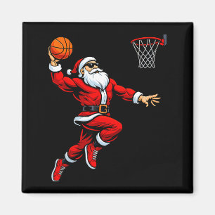 Santa spielt Basketball Xmas Lustige Weihnachten B Magnet