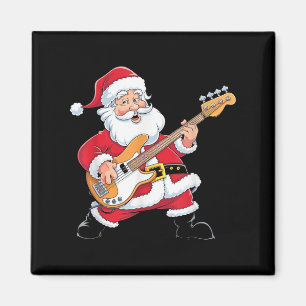 Santa spielt eine B-Gitarre Weihnachten Magnet