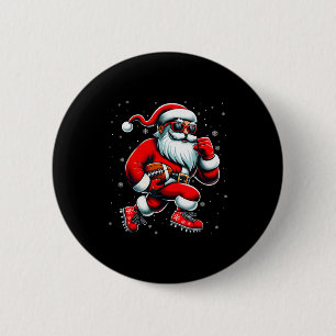 Santa spielt Fußball Männer Jungen Weihnachten Fuß Button