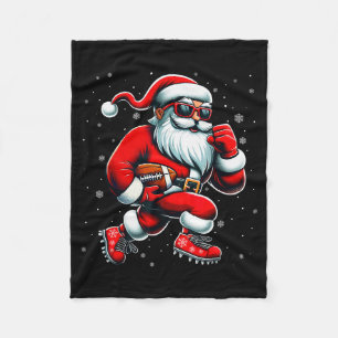Santa spielt Fußball Männer Jungen Weihnachten Fuß Fleecedecke
