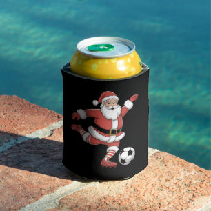 Santa spielt Fußball Weihnachten Sport Dosenkühler